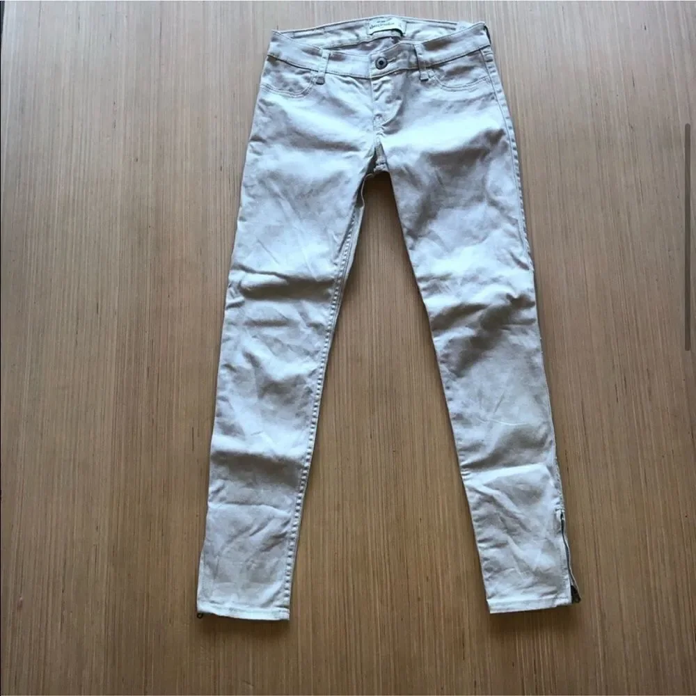 Abercrombie Tan Shimmery Skinny Jeans